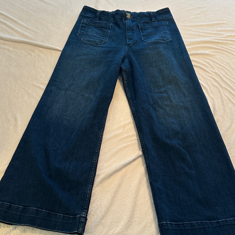 Pilcro Dark Indigo Cropped Jeans